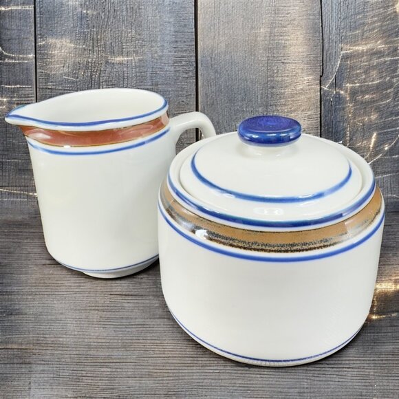 Salem Stoneware Georgetown Sugar And Creamer Set American Country Farmhouse Set - Picture 1 of 11